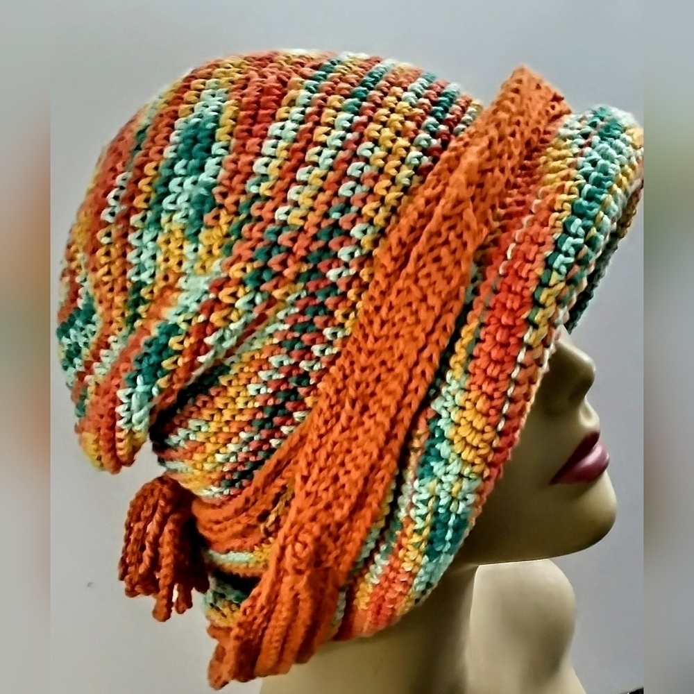 NWT Versatile Embossed Crochet Fedora With An Adjustable Drawstring. - Picture 6 of 12